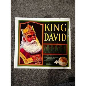Sunkist Oranges Vintage Box Label -King David-Advertising Ephemera Gum Paste